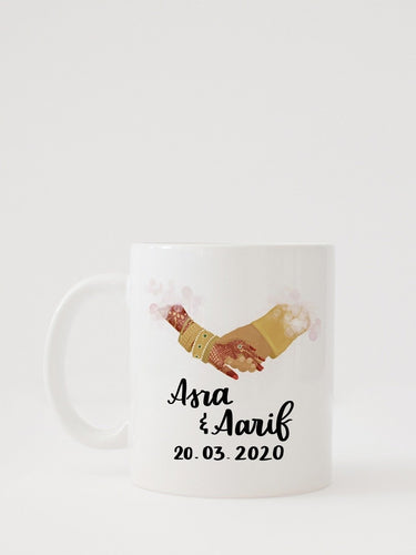 Couple Holding Hands Mug - Personalized - HIBA Gifting