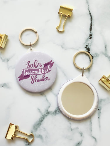 Sabr Tawakkul Shukr Mirror Keychain - HIBA Gifting