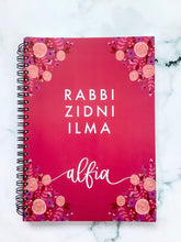 Load image into Gallery viewer, Rabbi Zidni Ilma Floral Notebook - Personalized