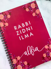 Load image into Gallery viewer, Rabbi Zidni Ilma Floral Notebook - Personalized