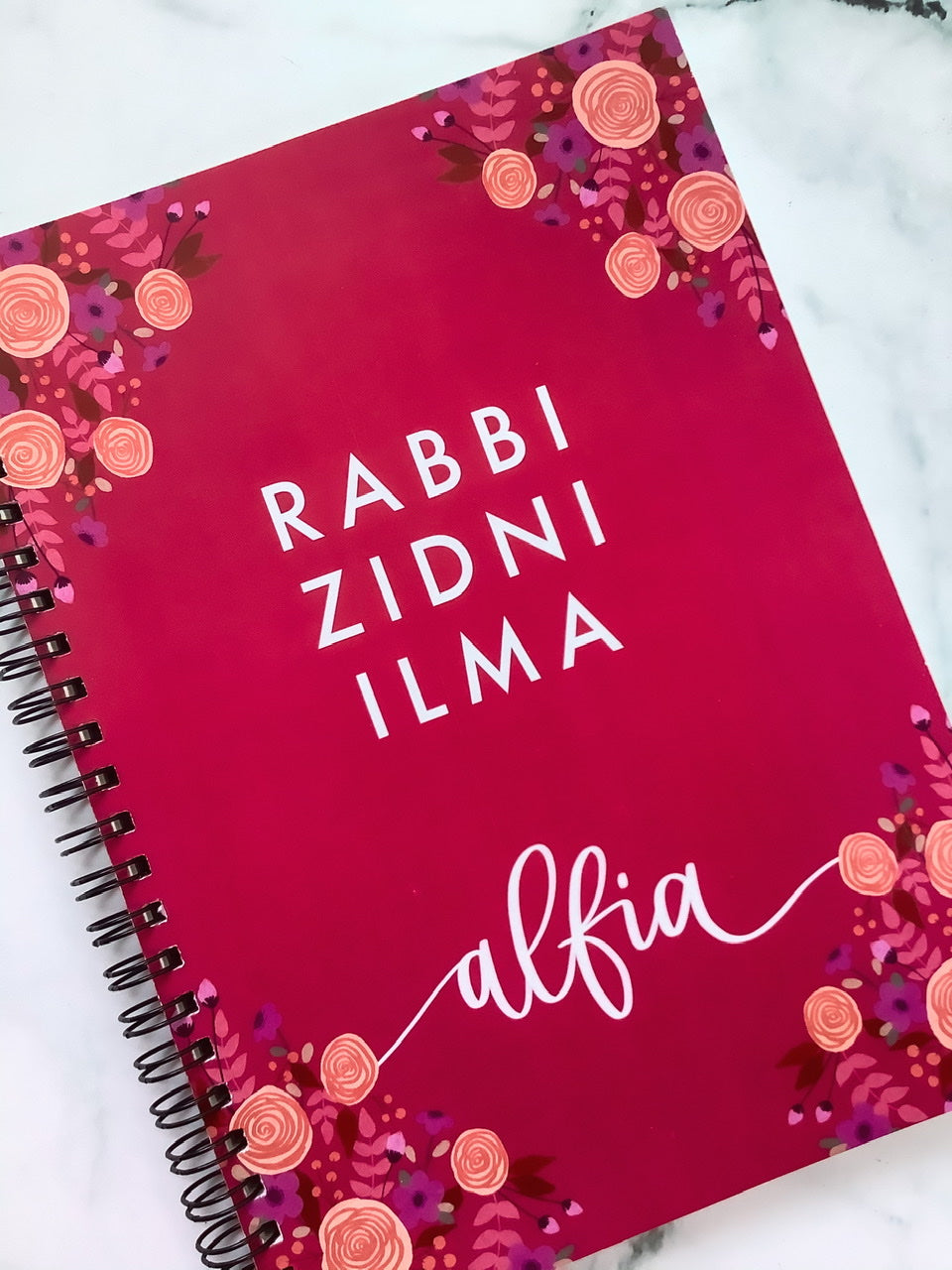 Rabbi Zidni Ilma Floral Notebook - Personalized