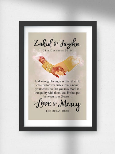 Couple Holding Hands Frame - Personalized