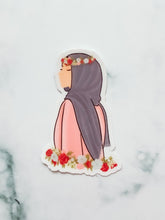 Load image into Gallery viewer, Hijabi Flower Crown Vinyl Die-Cut Sticker - HIBA Gifting