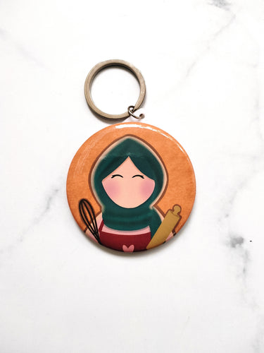 Hijabi Mirror Keychain - Baker / Chef